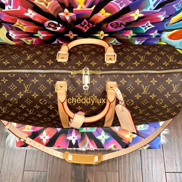 🛑SOLD🛑🧳✈️🏝Authentic Louis Vuitton Keepall Bandouliere 55 Luggage Bag Monogr… - Picture 4 of 16